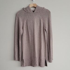 Ann Taylor Tunic Bell Sleeve Hooded  Sweater Tan Size S